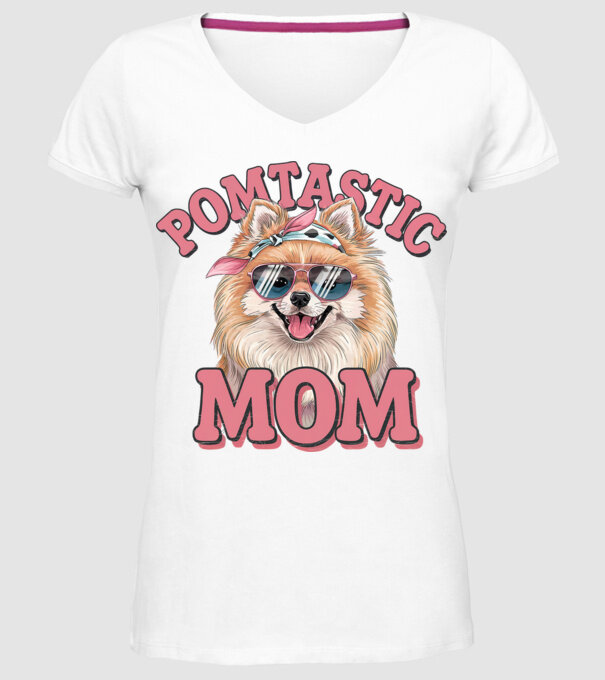 Pomtastic Mom model alb pe tricou