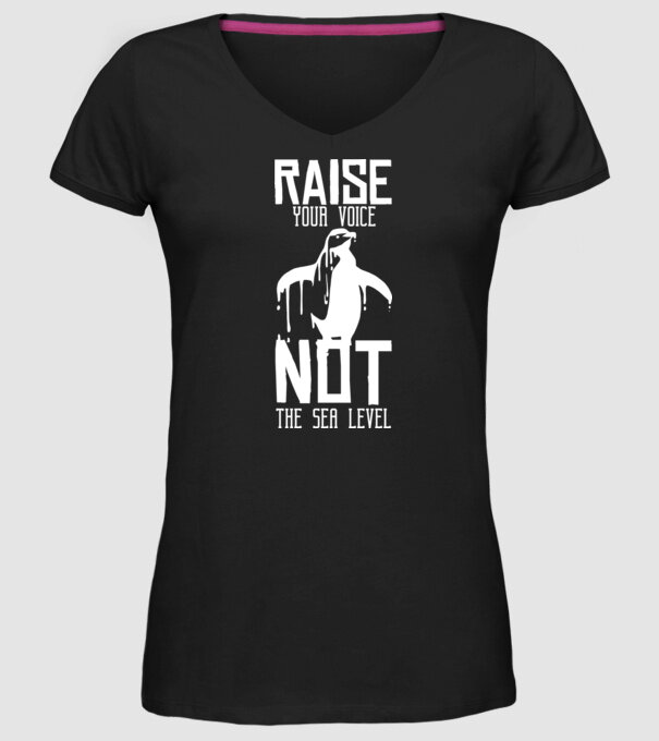 Ridică-ți vocea nu nivelul mării model negru pe tricou