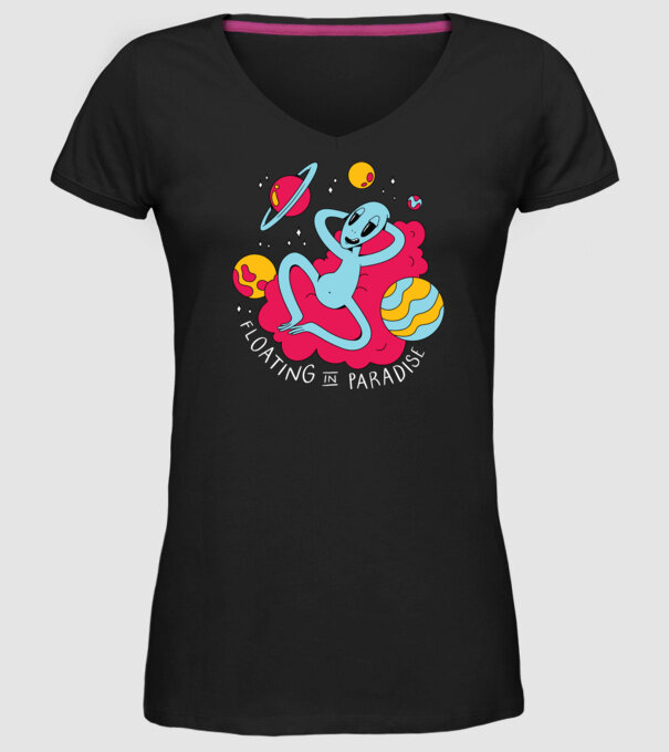 Alien Chill model negru pe tricou