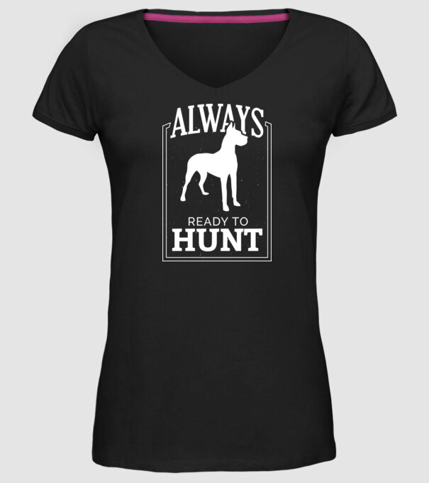 Always ready to hunt Câine de vânătoare model negru pe tricou
