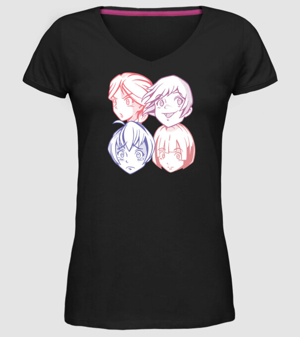 Expresii Anime model negru pe tricou