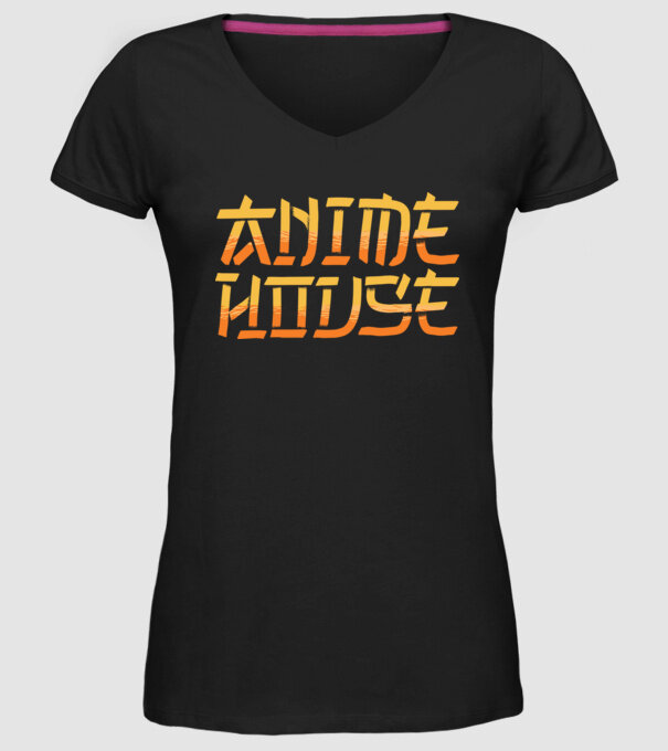 Anime House model negru pe tricou