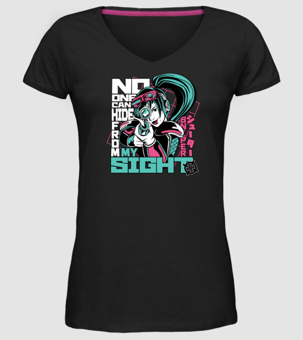 Anime Fată Lunetistă model negru pe tricou