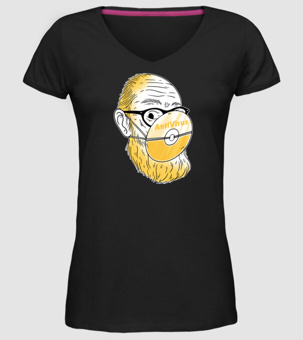 Antivirus model negru pe tricou