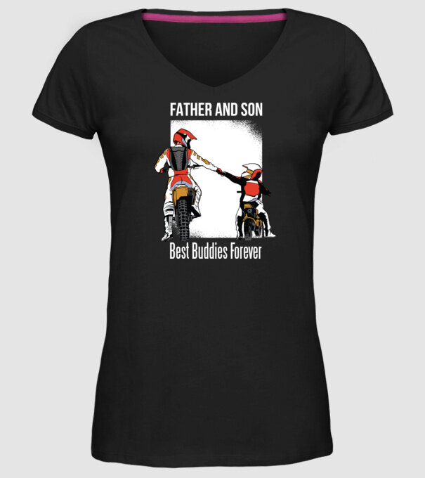 Tată și Fiu cei mai buni Prieteni - Motociclist model negru pe tricou