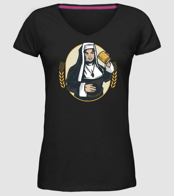 Bere Călugăriță model negru pe tricou
