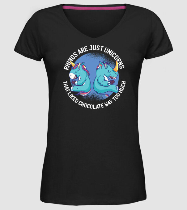 Rinocerul este, de asemenea, un unicorn model negru pe tricou