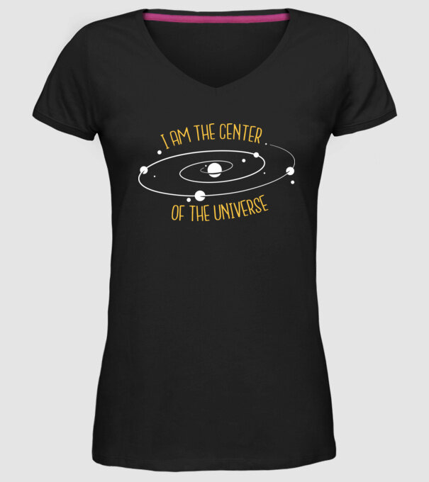 Centrul universului model negru pe tricou