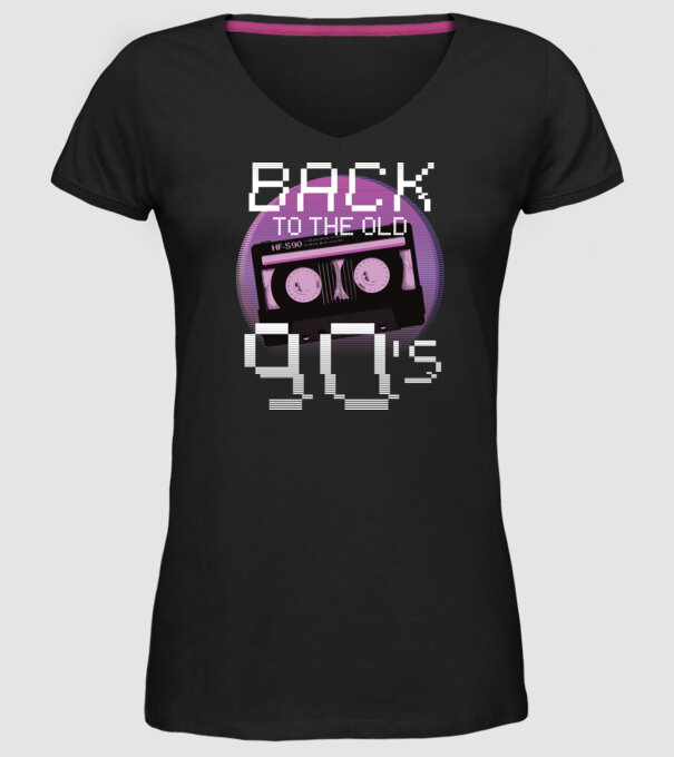 'Back to the 90s Înapoi în anii ''90' model negru pe tricou