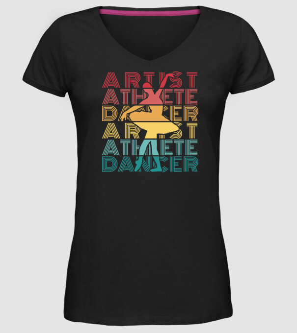 Dansatoare de balet model negru pe tricou