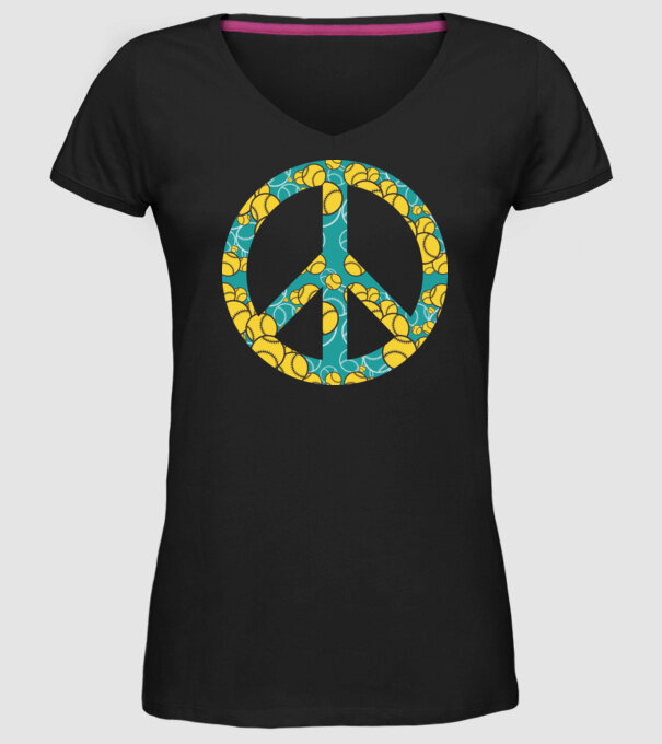 Simbol Baseball Peace model negru pe tricou