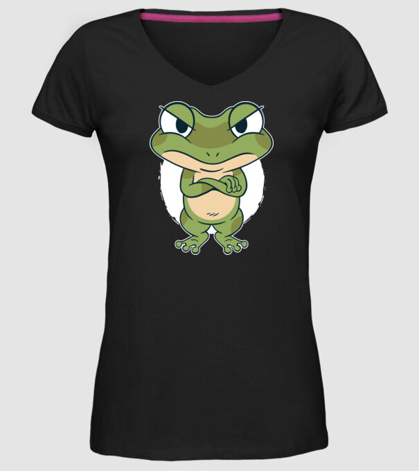 Broască model negru pe tricou
