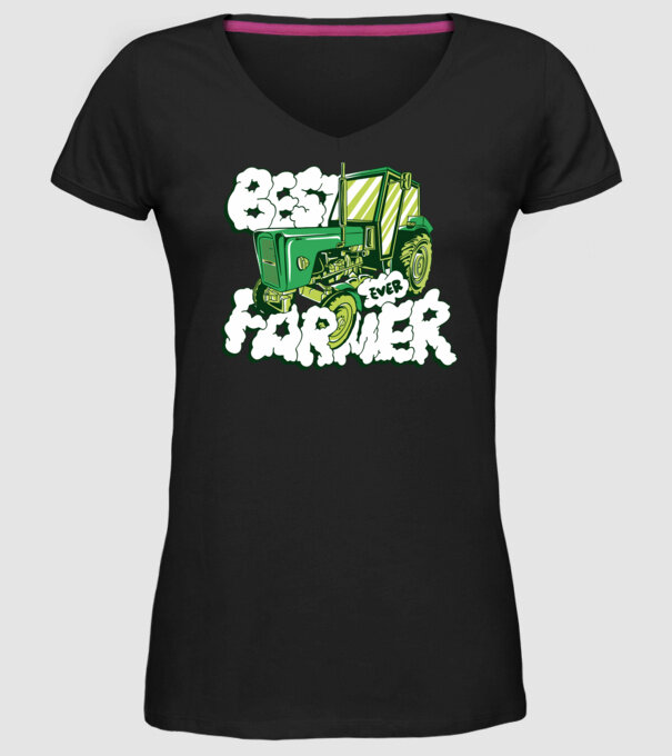 Best Farmer Ever cu Tractor model negru pe tricou