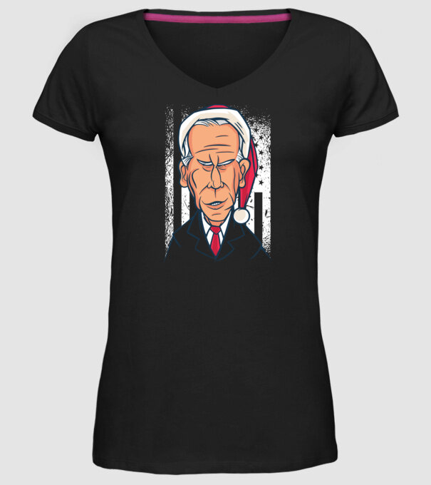 Crăciun Biden model negru pe tricou