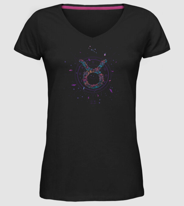 Taurus Zodiac model negru pe tricou