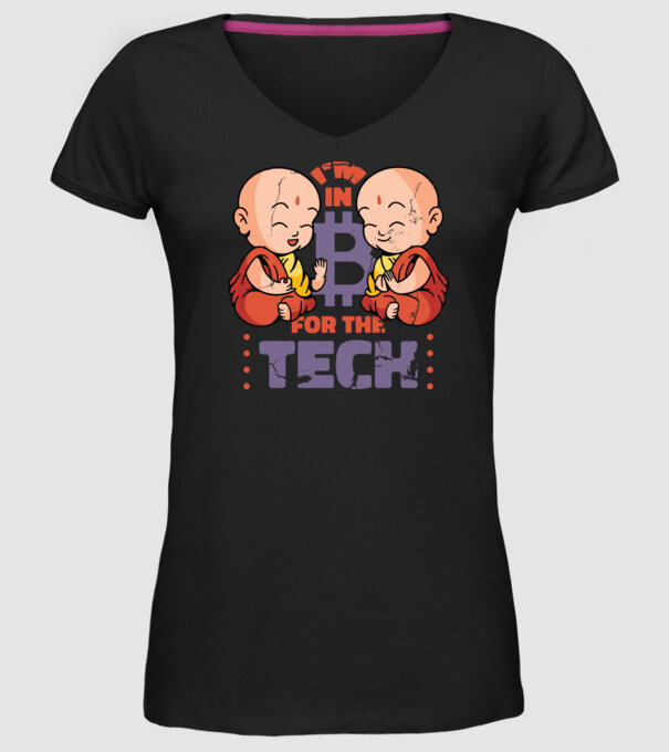Călugări Buddha Bitcoin model negru pe tricou