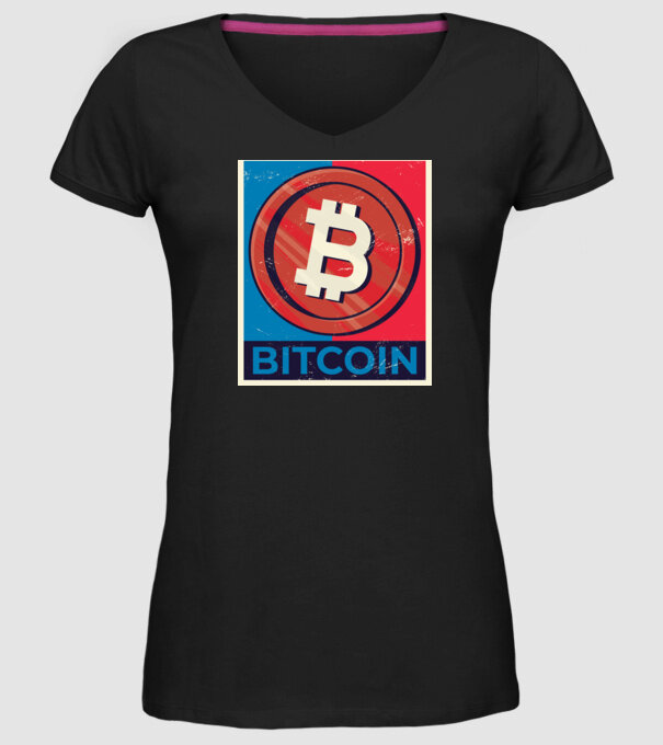 Bitcoin Criptomonedă model negru pe tricou