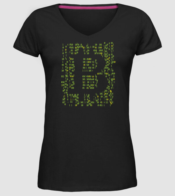 Bitcoin Matrice model negru pe tricou
