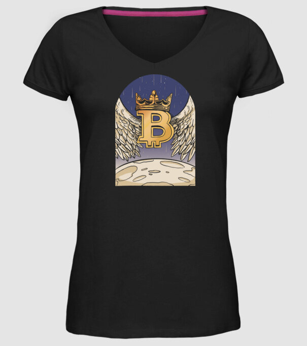 Bitcoin To The Moon Aselenizare model negru pe tricou