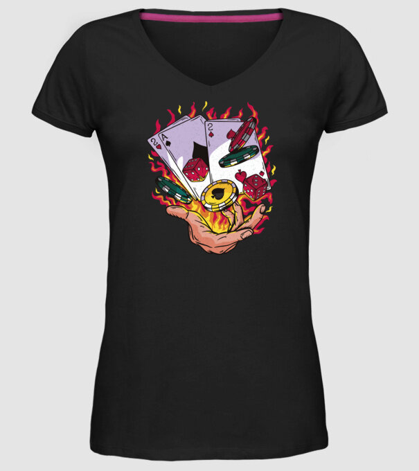 Black Jack Casino model negru pe tricou