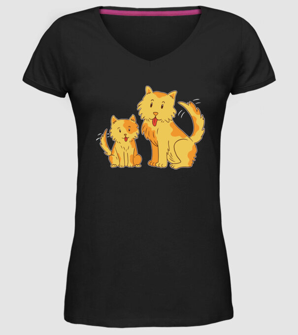 Câini fericiți model negru pe tricou
