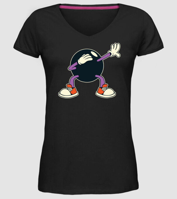Bowling DAB model negru pe tricou