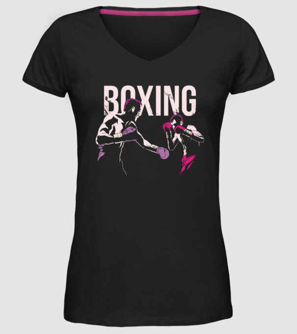 Boxing model negru pe tricou