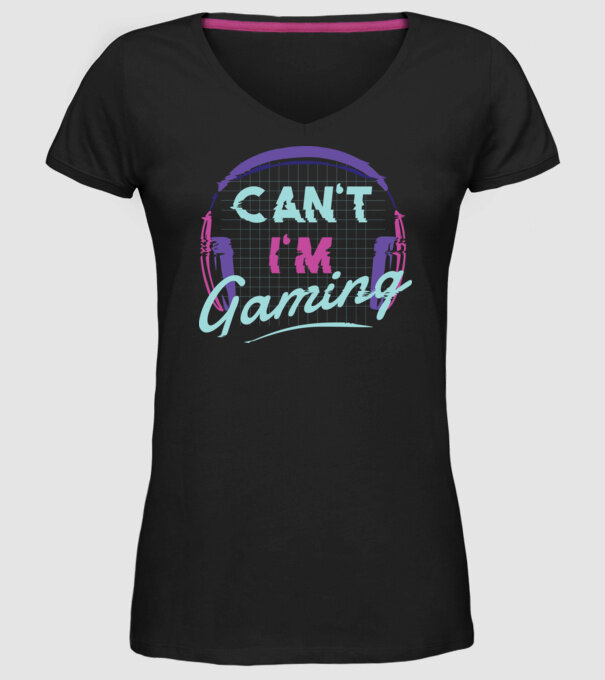 'Can''t I''m Gaming - Gamer' model negru pe tricou