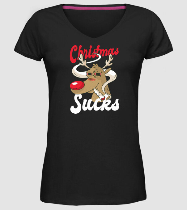 Christmas Sucks - Urăsc Crăciunul Crăciunul model negru pe tricou