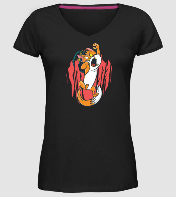 Pisică Vrăjitoare model negru pe tricou