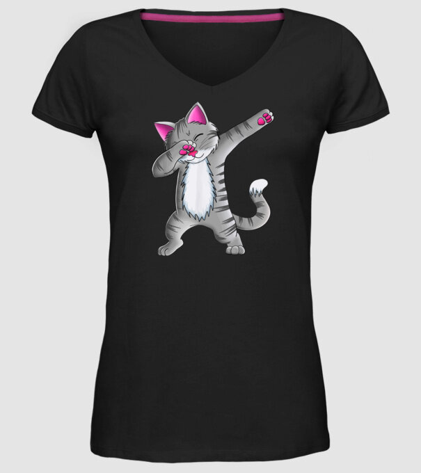 Pisică DAB model negru pe tricou