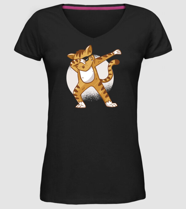 Pisică DAB model negru pe tricou