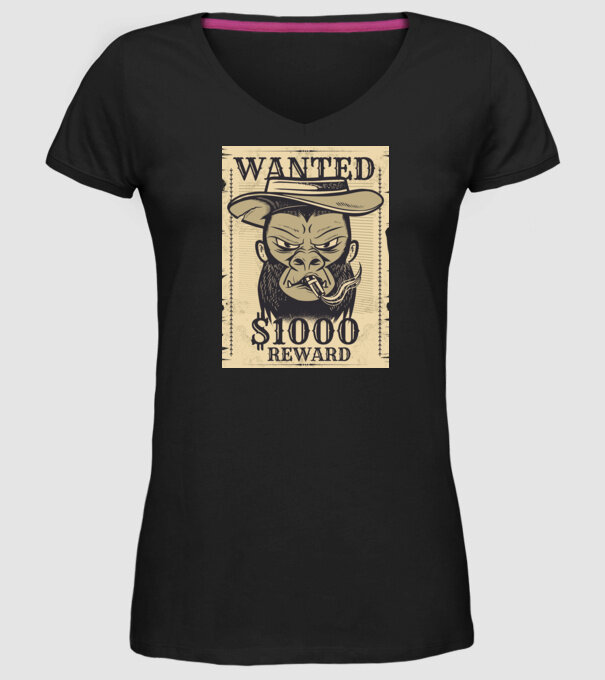 Maimuță cowboy model negru pe tricou