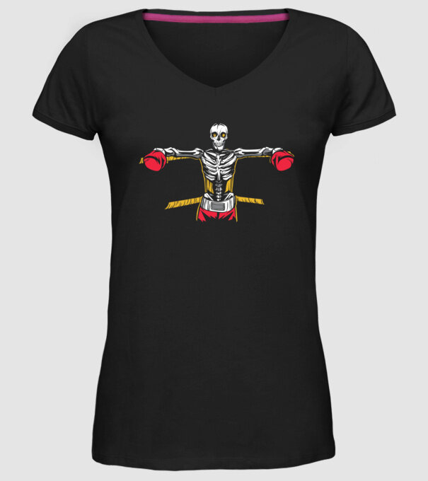 Schelet Boxer model negru pe tricou