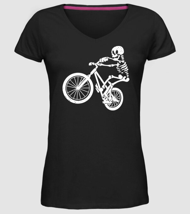 Biciclist schelet model negru pe tricou