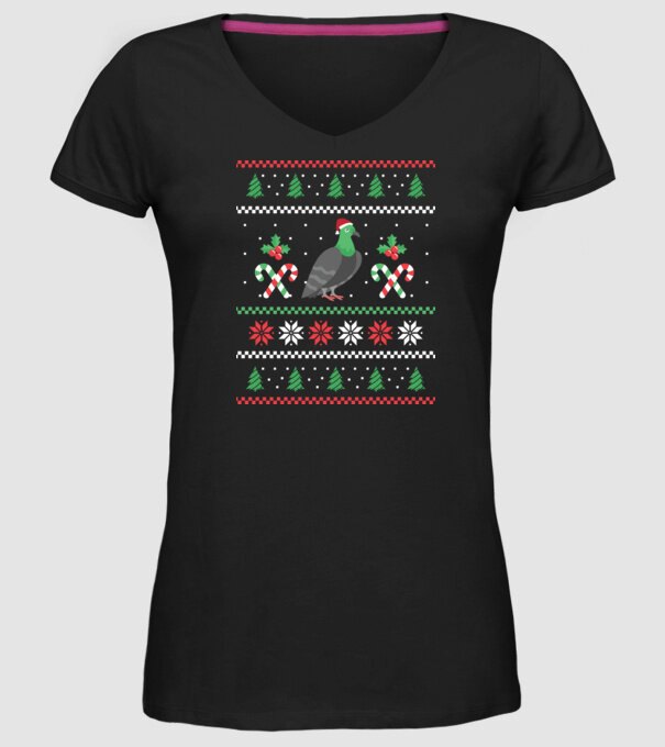 tricou cu Porumbel pulovăr urât model negru pe tricou