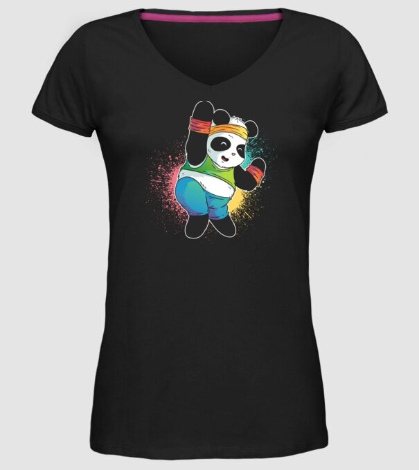 Panda drăguț Zumba model negru pe tricou