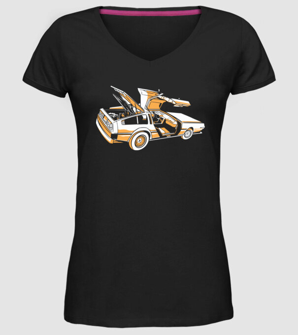 Delorian Înapoi în viitor model negru pe tricou