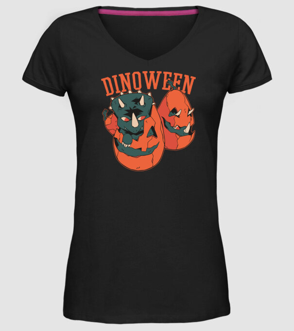 Dinoween model negru pe tricou
