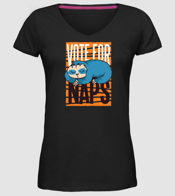 Votez pentru relaxare Leneș model negru pe tricou