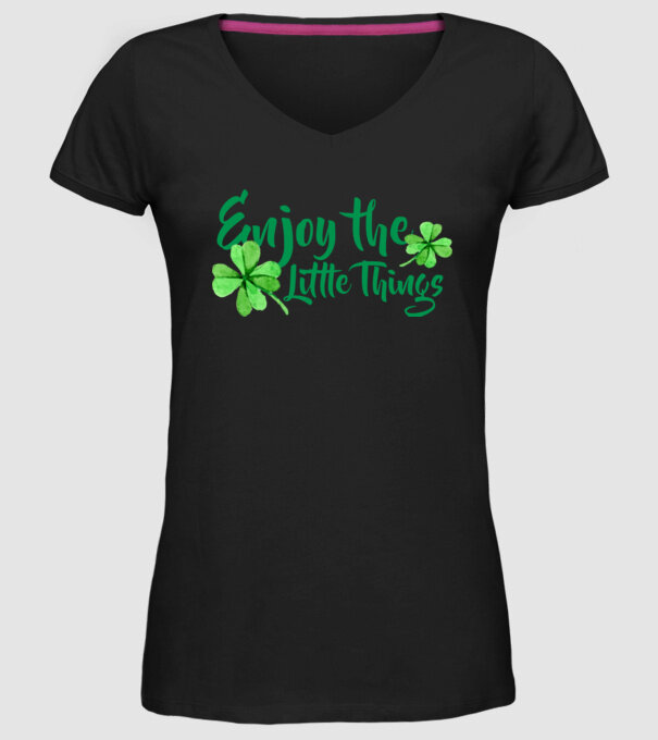 Enjoy the little things model negru pe tricou