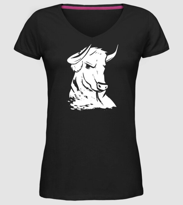 Taur puternic model negru pe tricou