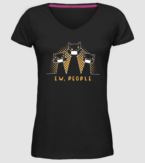 ew, people model negru pe tricou