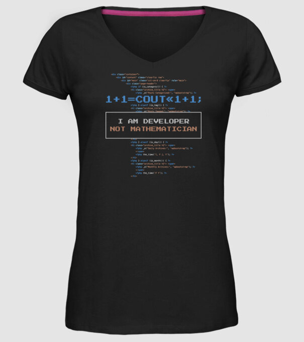 Tricou pentru developeri model negru pe tricou