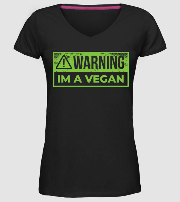 Atenție, sunt vegan model negru pe tricou