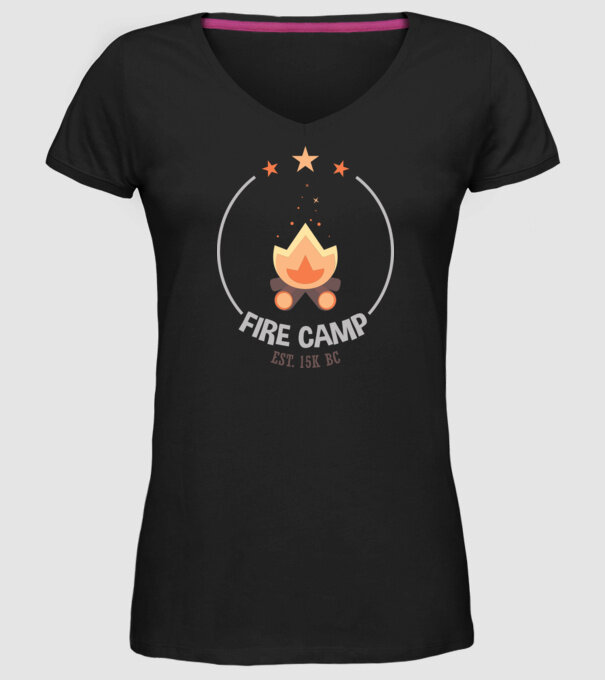 Fire Camp est. 15k BC model negru pe tricou