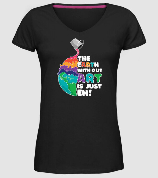 Pământ Artă model negru pe tricou