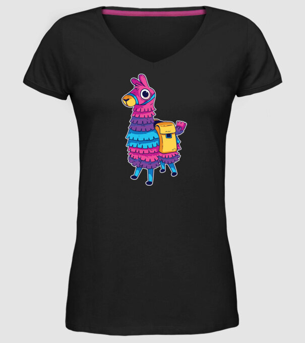 Fortnite LLama - Tricou gamer cu lama model negru pe tricou