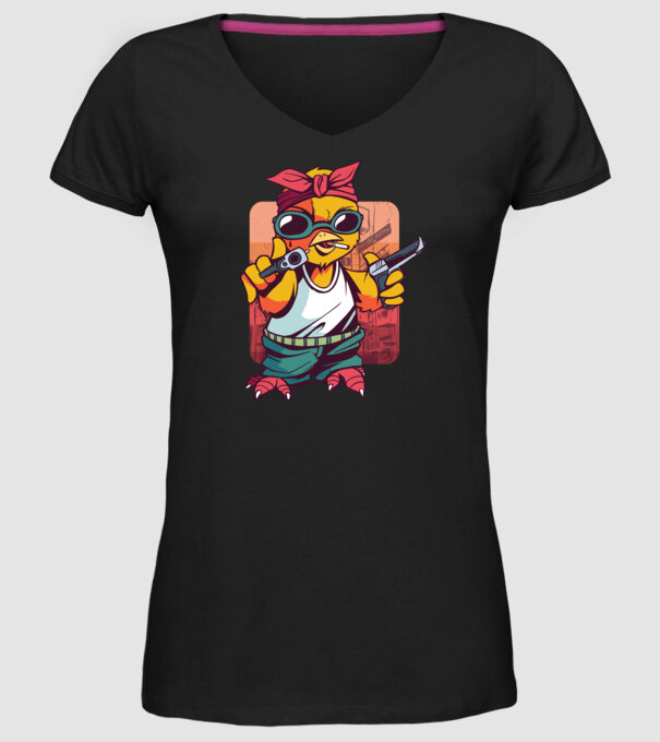 Pui Gangster model negru pe tricou