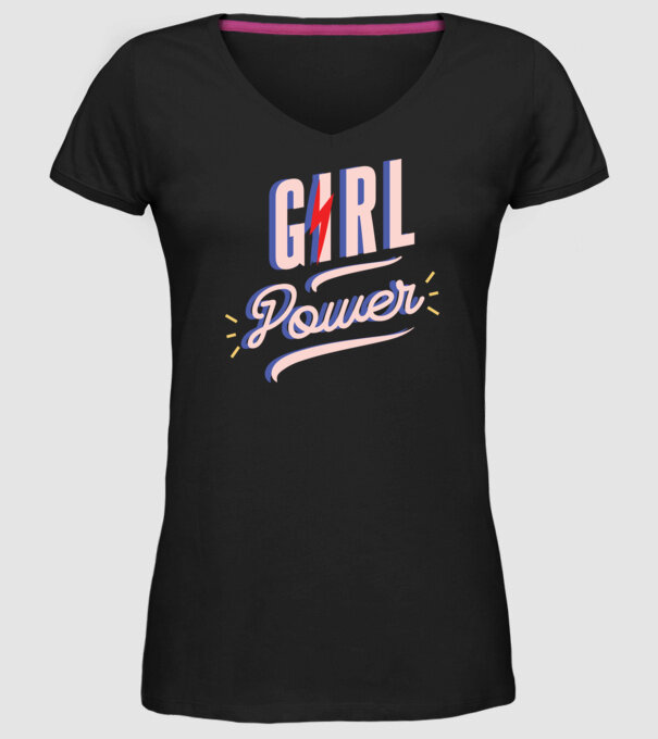 Girl Power de Ziua Femeii model negru pe tricou
